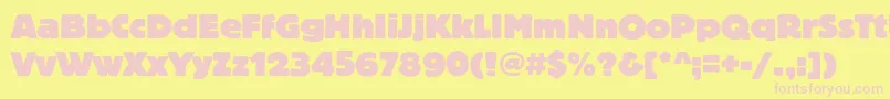 Blocheavyc Font – Pink Fonts on Yellow Background