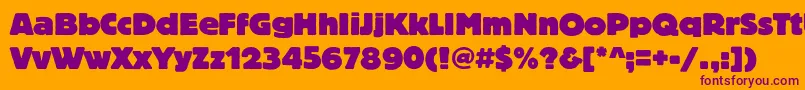 Blocheavyc Font – Purple Fonts on Orange Background