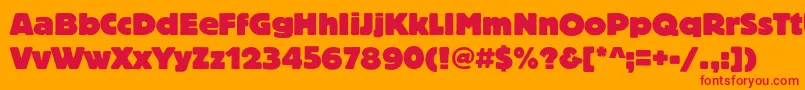 Blocheavyc Font – Red Fonts on Orange Background