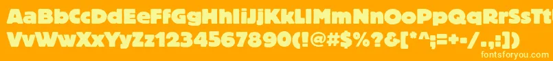 Blocheavyc Font – Yellow Fonts on Orange Background