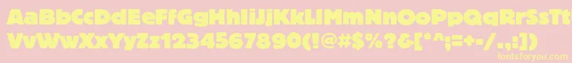 Blocheavyc Font – Yellow Fonts on Pink Background