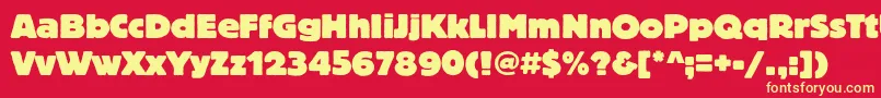 Blocheavyc Font – Yellow Fonts on Red Background