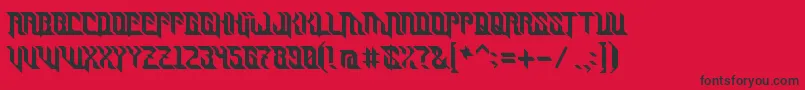 Turret-Schriftart – Schwarze Schriften auf rotem Hintergrund