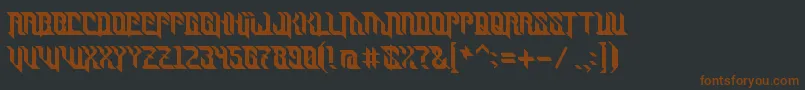 Turret-fontti – ruskeat fontit mustalla taustalla