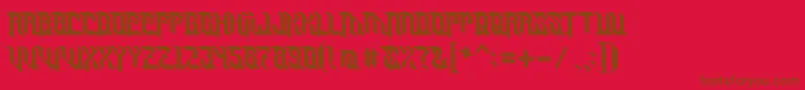 Turret Font – Brown Fonts on Red Background