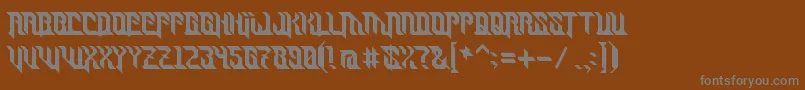 フォントTurret – 茶色の背景に灰色の文字