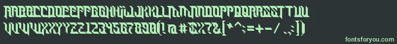 フォントTurret – 黒い背景に緑の文字