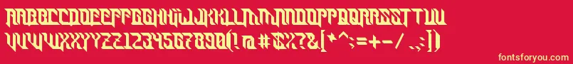 Turret Font – Yellow Fonts on Red Background