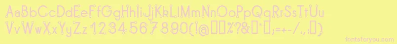 TipoisRegular-fontti – vaaleanpunaiset fontit keltaisella taustalla