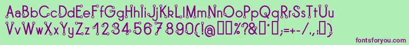 TipoisRegular Font – Purple Fonts on Green Background