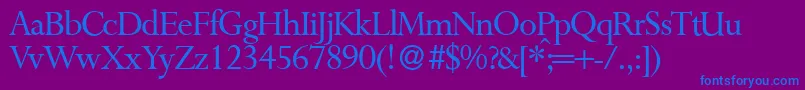 P700RomanRegular Font – Blue Fonts on Purple Background