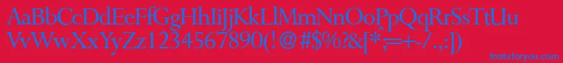 P700RomanRegular Font – Blue Fonts on Red Background