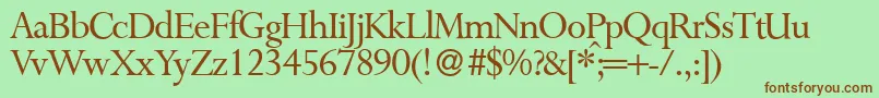 P700RomanRegular Font – Brown Fonts on Green Background