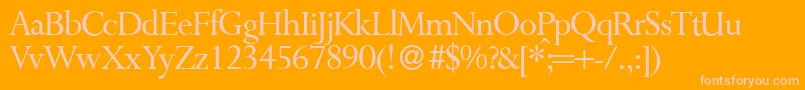 P700RomanRegular Font – Pink Fonts on Orange Background