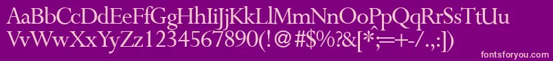 P700RomanRegular Font – Pink Fonts on Purple Background