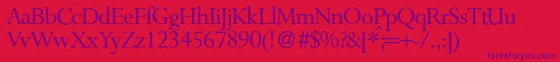 P700RomanRegular Font – Purple Fonts on Red Background