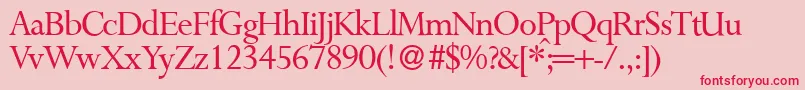 P700RomanRegular Font – Red Fonts on Pink Background