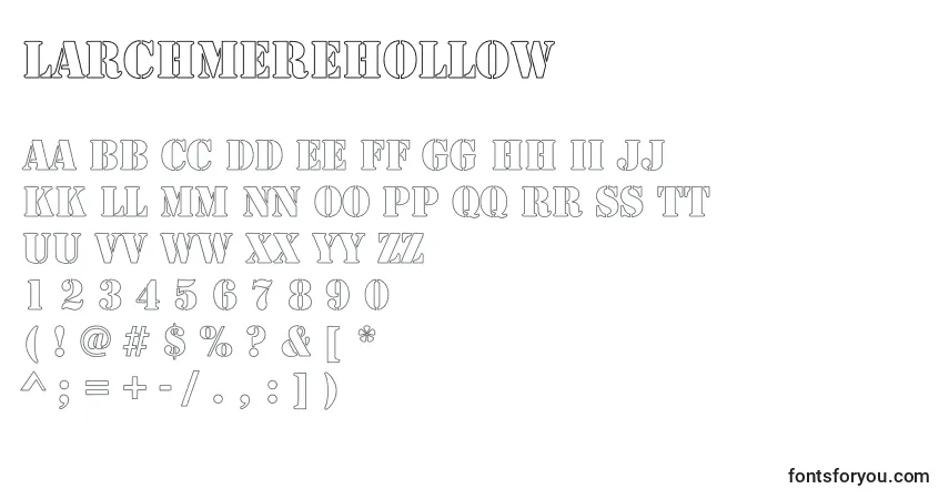Шрифт Larchmerehollow – алфавит, цифры, специальные символы