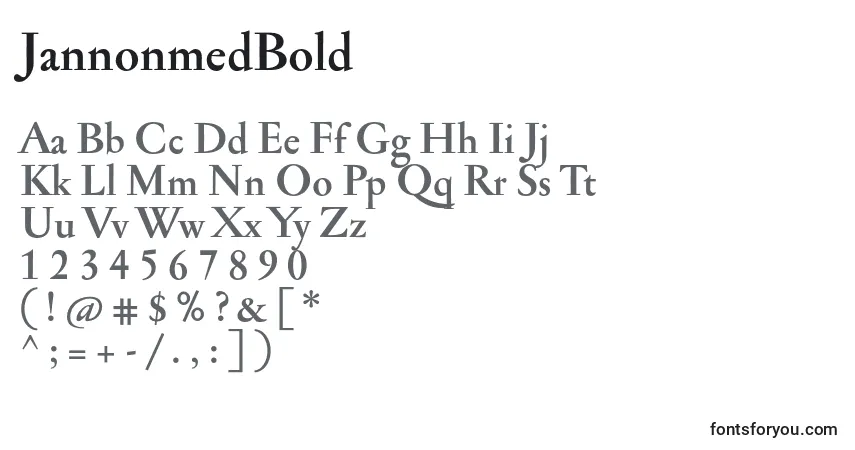 Schriftart JannonmedBold – Alphabet, Zahlen, spezielle Symbole