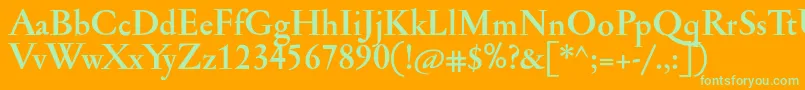 JannonmedBold-fontti – vihreät fontit oranssilla taustalla