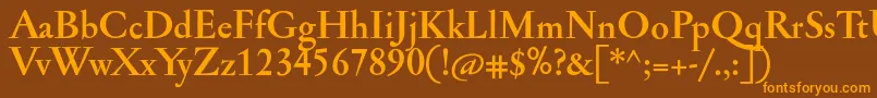 JannonmedBold Font – Orange Fonts on Brown Background