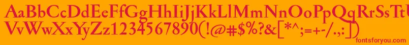 JannonmedBold Font – Red Fonts on Orange Background