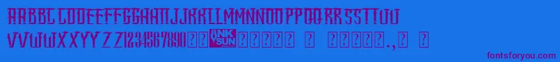 SangJawara Font – Purple Fonts on Blue Background