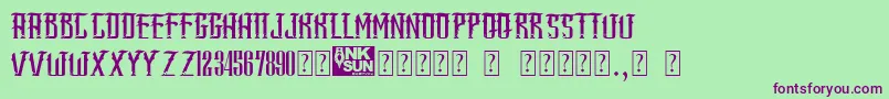 SangJawara Font – Purple Fonts on Green Background