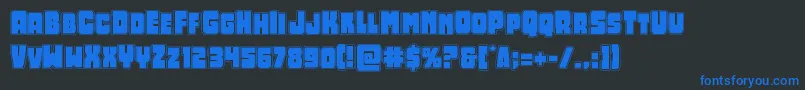 Opusmundiacad Font – Blue Fonts on Black Background