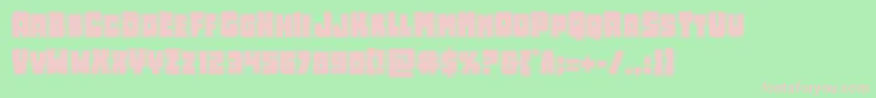 フォントOpusmundiacad – 緑の背景にピンクのフォント