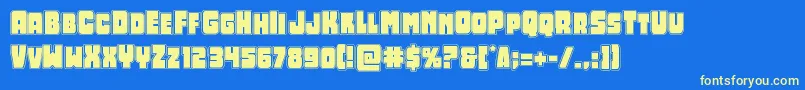 Opusmundiacad Font – Yellow Fonts on Blue Background