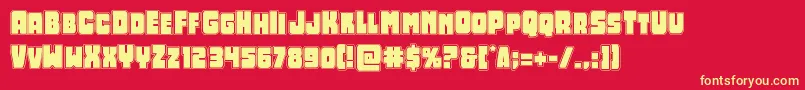 Opusmundiacad Font – Yellow Fonts on Red Background