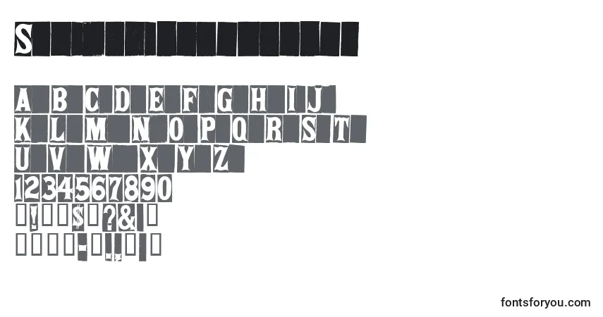 Schriftart Springfieldtablets – Alphabet, Zahlen, spezielle Symbole