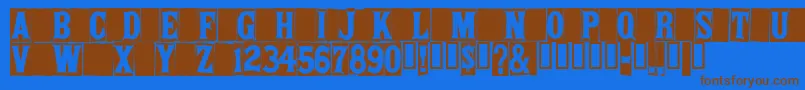 Fonte Springfieldtablets – fontes marrons em um fundo azul