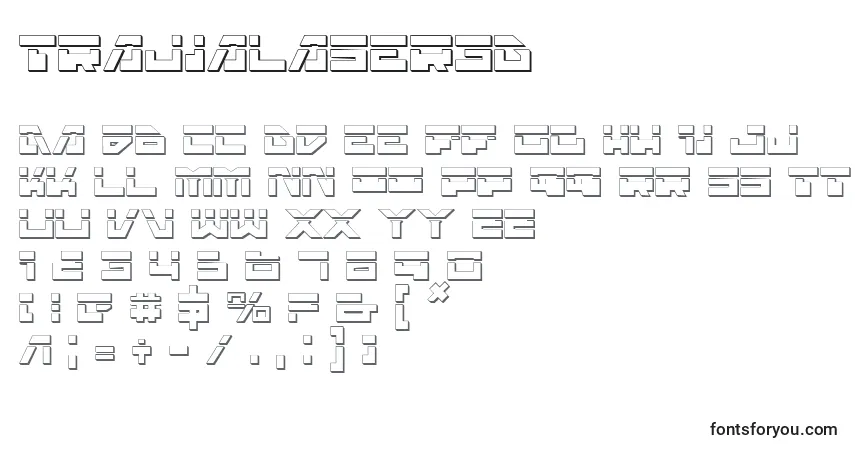 Schriftart Trajialaser3D – Alphabet, Zahlen, spezielle Symbole