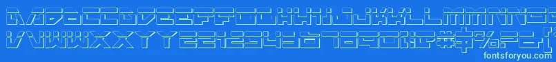 Trajialaser3D Font – Green Fonts on Blue Background