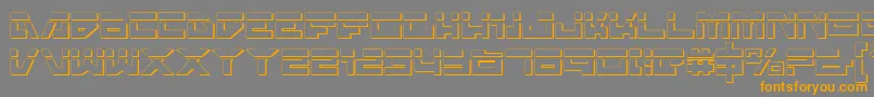 フォントTrajialaser3D – オレンジの文字は灰色の背景にあります。