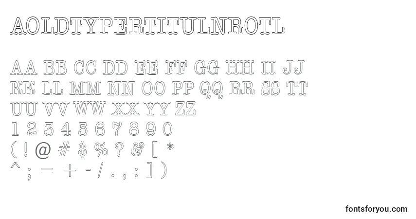 Шрифт AOldtypertitulnrotl – алфавит, цифры, специальные символы