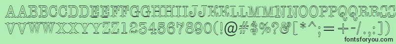 フォントAOldtypertitulnrotl – 緑の背景に黒い文字