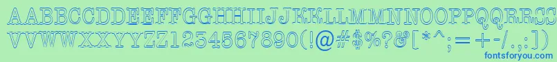 AOldtypertitulnrotl Font – Blue Fonts on Green Background
