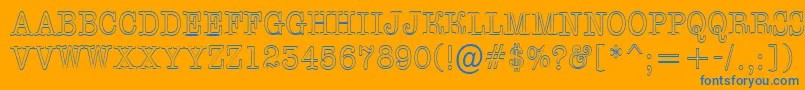 AOldtypertitulnrotl Font – Blue Fonts on Orange Background