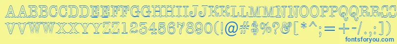AOldtypertitulnrotl Font – Blue Fonts on Yellow Background