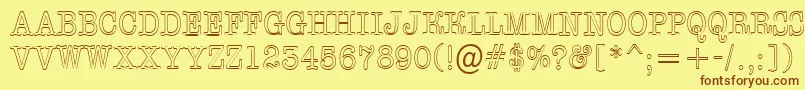 AOldtypertitulnrotl Font – Brown Fonts on Yellow Background
