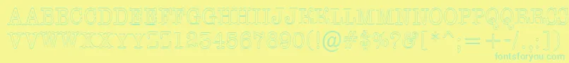 AOldtypertitulnrotl Font – Green Fonts on Yellow Background