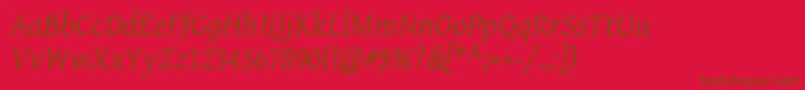 GentiumBasicItalic Font – Brown Fonts on Red Background