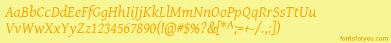 GentiumBasicItalic Font – Orange Fonts on Yellow Background