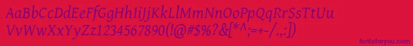 GentiumBasicItalic Font – Purple Fonts on Red Background
