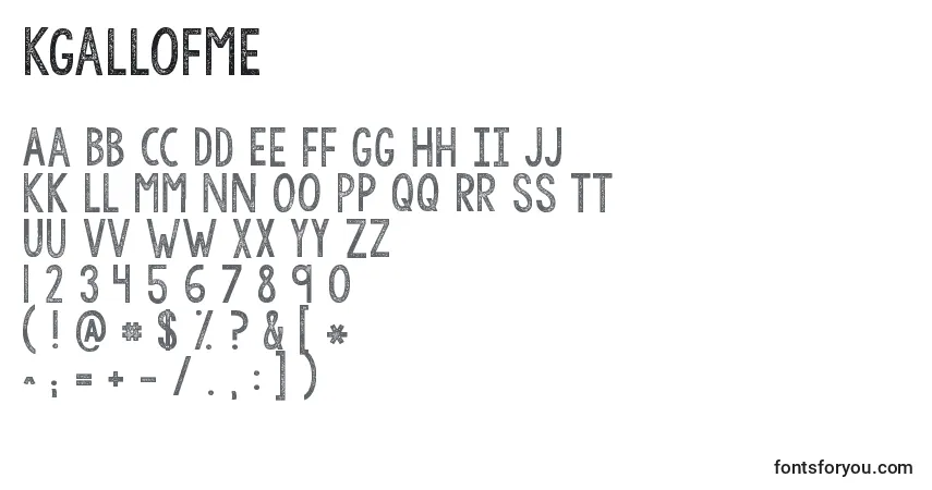 Schriftart Kgallofme – Alphabet, Zahlen, spezielle Symbole