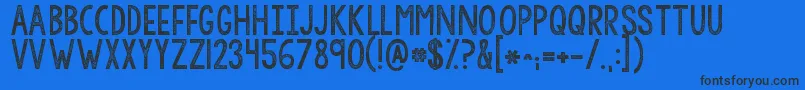 Kgallofme-Schriftart – Schwarze Schriften auf blauem Hintergrund