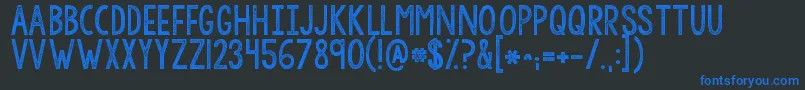 Kgallofme Font – Blue Fonts on Black Background